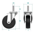 Caster Wheels 3 inch with No Brake Stem Casters, 3/8" -16 x 1-1/2" (Stem Diameter 3/8", Stem Length 1-1/2") Threaded Swivel Casters Set of 4 Heavy Duty Castors Black