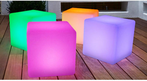 ReqianXH 11.81 Inch 16 4 LED Cube Chair Light RGB Adjustable Light Colors Light Modes Remote Control Side Table LED