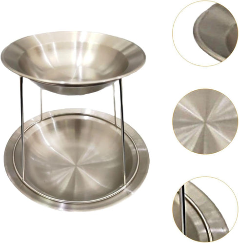 HRYUBTC Seafood Stand Seafood Tray Rack Stainless Steel Tray Stand for Dessert Wedding Birthday Deep Basin(Deep Basin)