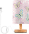ALAZA Bedside Table Lamp Cute Butterfly Pink Flower Lamp for Girls Boys