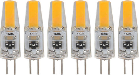 Mokernali 6 Pcs G4 Light Bulbs, 2W 110V Bi-Pin G4 LED Bulbs, Wall