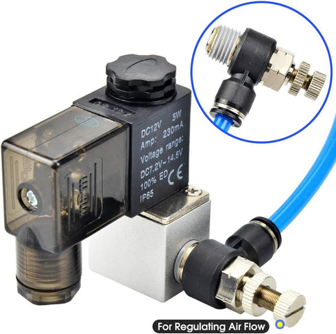 TAILONZ PNEUMATIC 3 Pack SL-3/8-N2 Push to Connect Air Line Fitting, 3/8 Inch OD 1/4 Inch NPT Elbow Valve