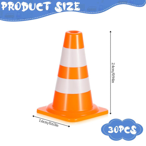 Tweruna 30 1" PCS Mini Traffic Cones, Mini Orange Cones Roadblock Signs, Small Construction Cone Orange Traffic Caution