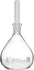 EISCO Specific Gravity Bottle, 50ml Flat Bottom with Perforated Stopper, Borosilicate Glass