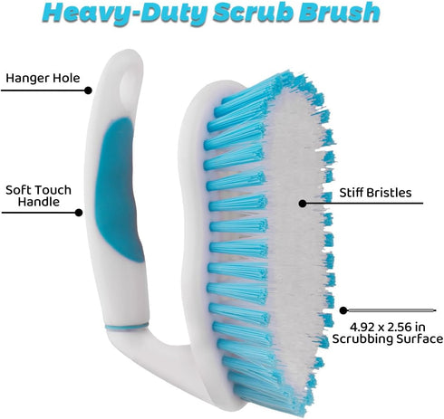 3 Pack Set, Scrub Brush Heavy-Duty Scrub Scrubbing Brushes for Cleaning, Grout Brush with Stiff Bristles Cleaning Brush