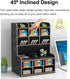 Wooden Desk Organizer, Large Capacity DIY Pen Holder Storage Box for Office, Home, and School Supplies