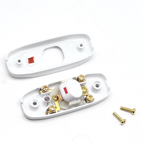 Surf turtle 2 250V 10A Pcs Inline Cord Switch, AC On/Off Appliance Line Switch for Table Desk Bed Lamp, White