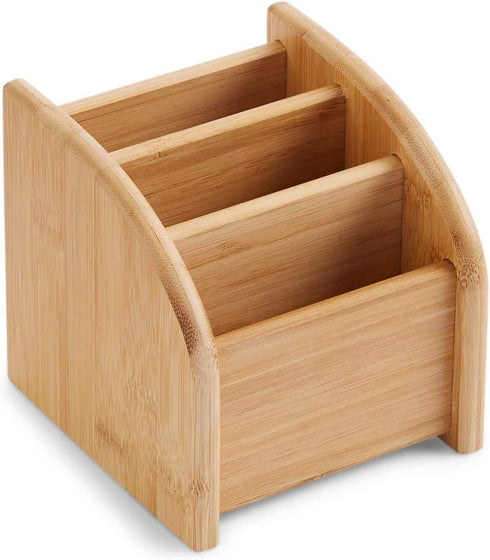 Bamboo Mini Desk Organizer, 3 Tier Storage for Office Supplies, Toiletries, Crafts, Great for Desk, Vanity, Tabletop
