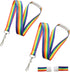 Specialist ID 2 Pack Rainbow Lanyard with Breakaway, Cute Neck Strap Keychain for Badge Holder and Keys