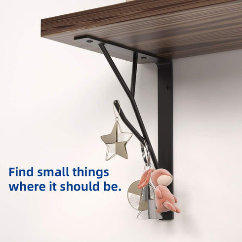 8 Inch 4 Packs Mocomax Decorative Shelf Brackets, Heavy Duty Floating Shelves, Wall Mount Shelving Bracket, Hardware L