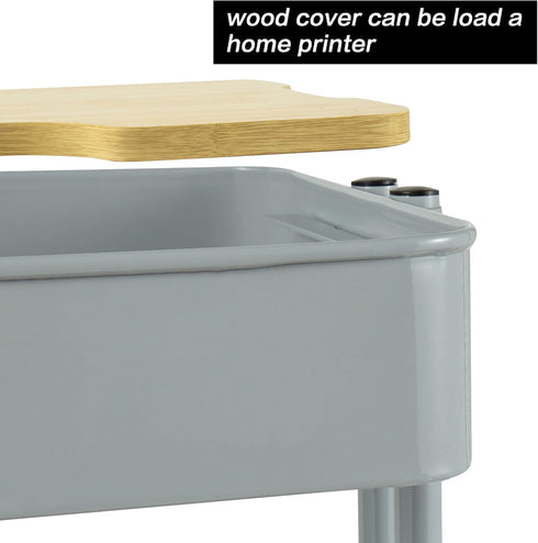 PUNP 2 Tier Rolling Cart, Metal Utility Cart with Wheels and Cover for Office, Home, Kitchen Organization