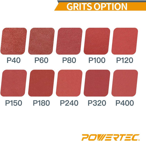 POWERTEC 424215A 2 x 42 Inch Sanding Belts - 150 Grit Aluminum Oxide for Woodworking, 10PK