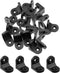 20 Pcs Small Round L Bracket, 2 Holes Black Plastic Furniture Corner