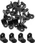 20 Pcs Small Round L Bracket, 2 Holes Black Plastic Furniture Corner