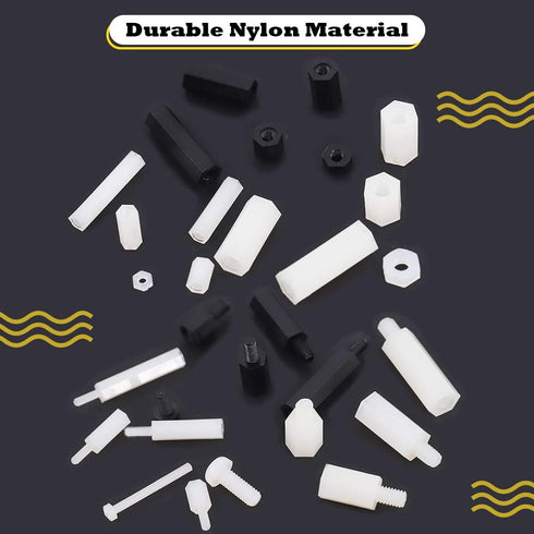 Hilitchi 360pcs M2 M3 M4 Male Female Nylon Hex Spacer Standoff Screw Nut Assortment Kit