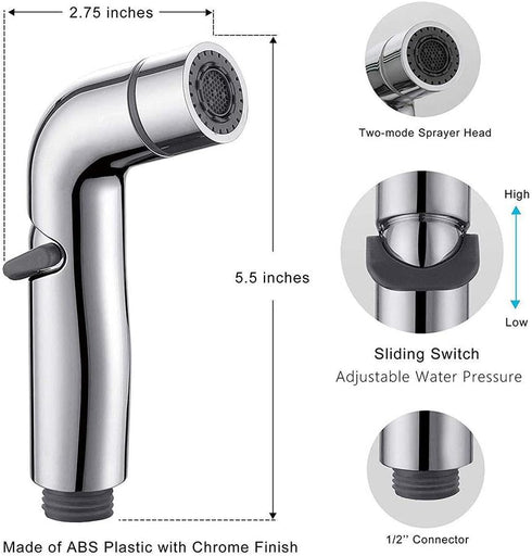 ZLOCYIVHE Set Bidet Sprayer for Toilet Chrome Dual Function Cloth Diaper Washer Wall Mounted Hand Held Bidet Spray Kit