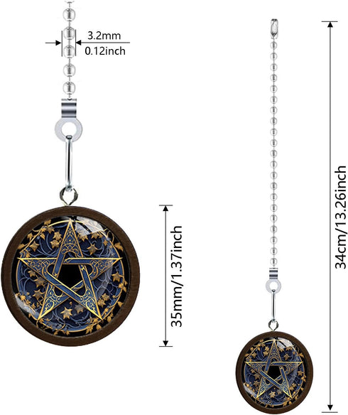 12 Inch Ceiling Fan Pull Chain Extender, Time Gem Pendant Pull Chain Extension, Fan Chain Ornament with Ball Connector