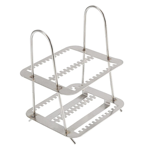 uxcell Microscope Slides Rack, 26 Positions Stainless Steel Staining Rack for Research Experiments, Silver Tone