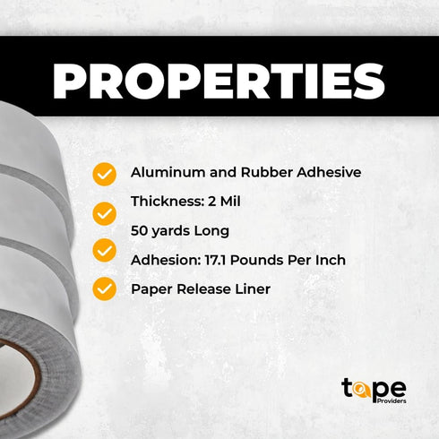 WOD AFTR36 Aluminum Foil Tape, 1 inch x 150 feet, Heat Shield Reflective Sealant Tape