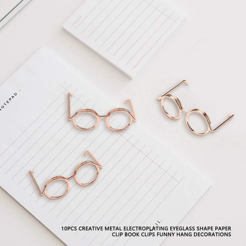 Valentine's Day Carnival Stationery Clip, Plastic Coated Paper Clip, Eyeglass Shape Design for DIY