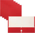 Better Office Products Two Pocket Portfolio Folders, 50-Pack, RED, Letter Size Paper Folders
