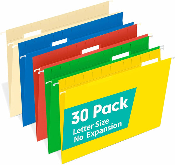 HERKKA Hanging File Folders, 30 Pack Letter Size Reinforced Hanging Folders for Bulky Files