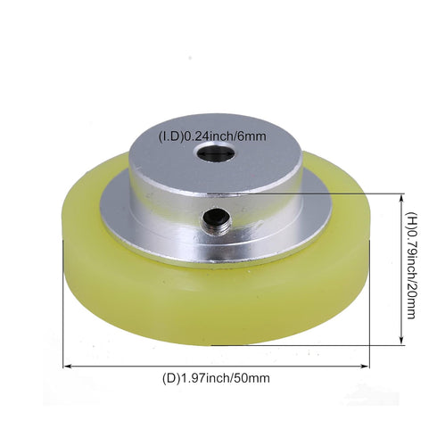 CNBTR 50x6mm Aluminum Silicone Industrial Encoder Wheel Meter for Rotary Encoder