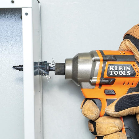 Klein Tools QRST14 Step Drill Bit, Quick Release, Spiral Double-Fluted, 3/16 to 7/8-Inch, Hex Shank, Cut Steel