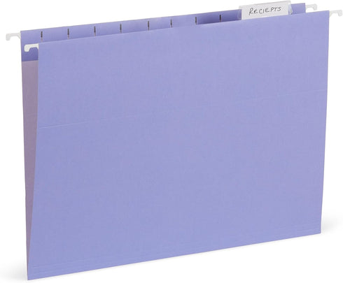 Blue Summit Hanging File Folders for Organization, Letter Size, Assorted Gem Tones – 25 Pack