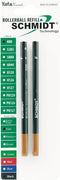 Schmidt 888 Technology Ceramic Rollerball Plastic Tube Refill, Fine Point 0.6mm, Black, 2 Pack Blister (SC58108).