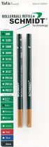 Schmidt 888 Technology Ceramic Rollerball Plastic Tube Refill, Fine Point 0.6mm, Black, 2 Pack Blister (SC58108).