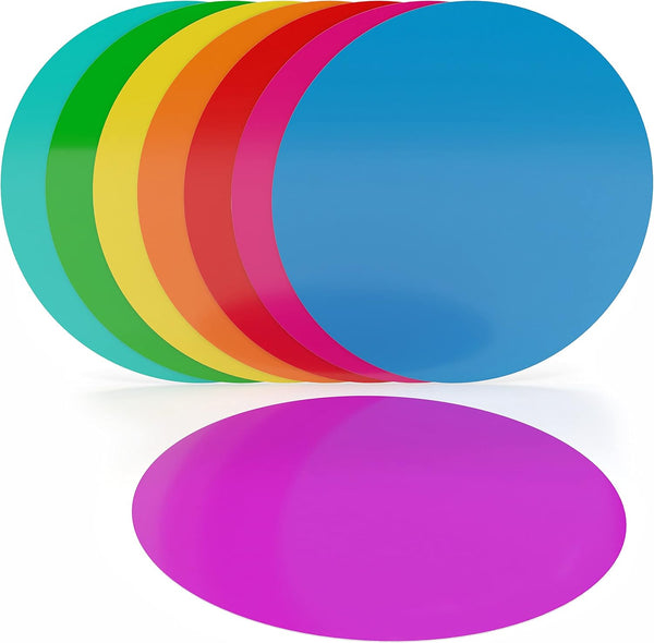 SCRIBBLEDO 8 Pack Dry Erase Dots, 11 inch Colorful Circles for Tables, Whiteboard Wall Removable Vinyl for School