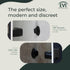 Evi Herrajes Adhesive Door Stop | Wall Mounting | 1.37x0.59" | Black Lacquered Stainless Steel | Conical Shape | Two