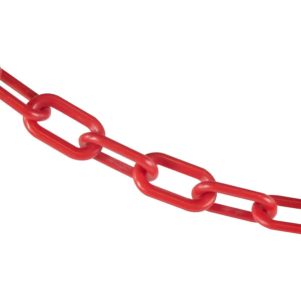 Mr. Chain Plastic Barrier Chain, Red, 25-Foot Length, 2-Inch Link Diameter (50005-25)