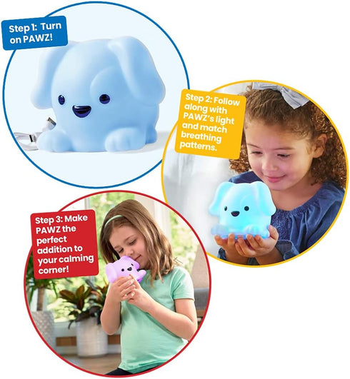 hand2mind PAWZ The Calming Pup, Rechargeable Animal Night Light for Kids Anxiety Relief