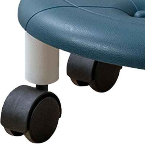 Luqeeg Round Low Rolling Stool, Universal Wheel Movable Mini Stool, Low Roller Seat Wheel Stool Chair Leather Little