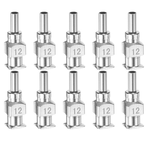 10pcs 12Gauge Stainless Steel Dispensing Needles, 1/4" Blunt Tips Luer Lock for Thick Liquids, Lab Use