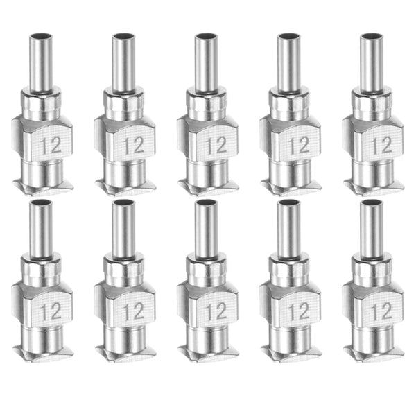 10pcs 12Gauge Stainless Steel Dispensing Needles, 1/4" Blunt Tips Luer Lock for Thick Liquids, Lab Use