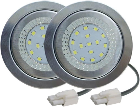 2-Pack 1.5W LED Cooker Range Hood Bulb Light, 12V DC, 60mm Hole, Closet Light, Undercabinet Light, Recessed Downlight,