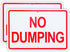 2 Pack No Dumping Sign, 10"x 7" .04" Aluminum Rust Free UV Protected Weatherproof Sign