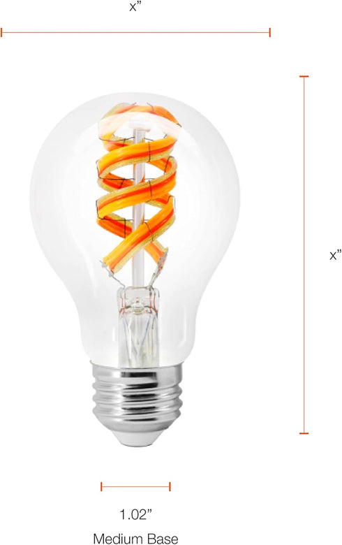 A19 Bulb, 7W 2000K, 1 Pack (75807) Sylvania WiFi LED Smart RGBW Color and Amber Finish Filament Light Efficient