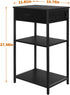 ETELI 3 Tier Printer Stand Table for Home Office, Small Multi-Functional Desk Shelf with Storage Drawer