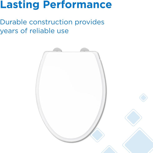 GC550130 Gerber Soft-Close Elongated Toilet Seat with Two Button Quick-Release, Top-Mount Installation, Non-Slip