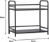 HDANI Under Desk Printer Stand, 2 Shelf Metal Rolling Cart with Wheels, Office Utility Storage Rack, Black