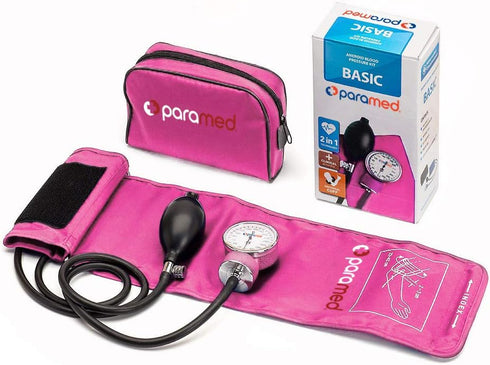 8.7-16.5" PARAMED Aneroid Sphygmomanometer Manual Blood Pressure Cuff with Universal Cuff and D-Ring Carrying Case