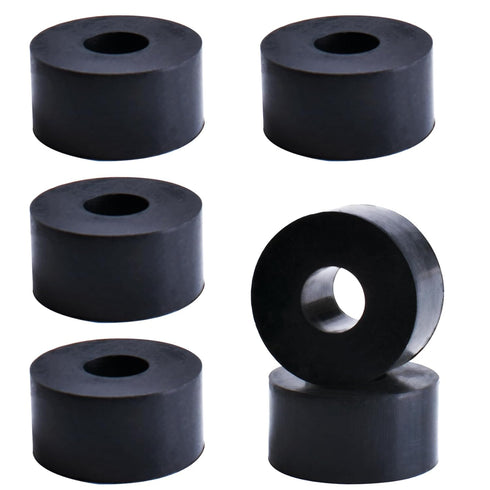 Multi Purpose Rubber Spacer, 1 Inch OD x 3/8 Inch ID x 1/2 Inch Thickness - 6pcs Black Rubber Washers