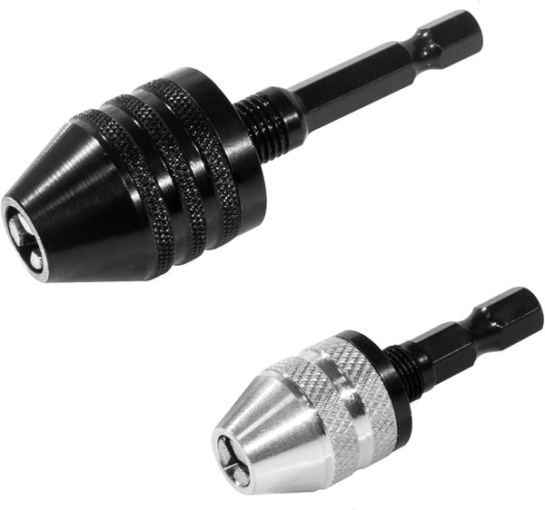 1/4 Inch Hex Shank Keyless Drill Chuck, Quick Change Adapter for Electric Tool Accessories (0.6-8mm, 0.3-3.6mm)