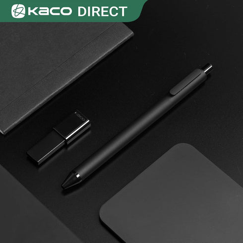 Kaco 10 Pieces Ballpoint Pens, PURE Black Ink, 1.0mm Medium Point, 10-Count Pack for Office Supplies