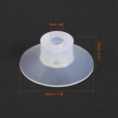 uxcell Suction Cups, 30mm Diameter x M5 Joint Silicone Vacuum Pneumatic Suction Cup