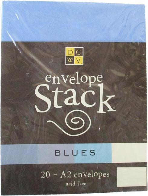 Blue Envelope Stack - A2-6 x 4.5 Inches, 20 Count